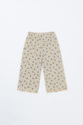 Lyla pants in floral oat – baby wide leg flower print pants by Avauma
